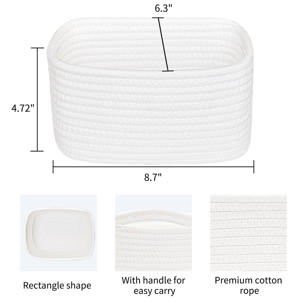 ABenkle small basket close-up cotton rope highlights durable, baby-safe materials
