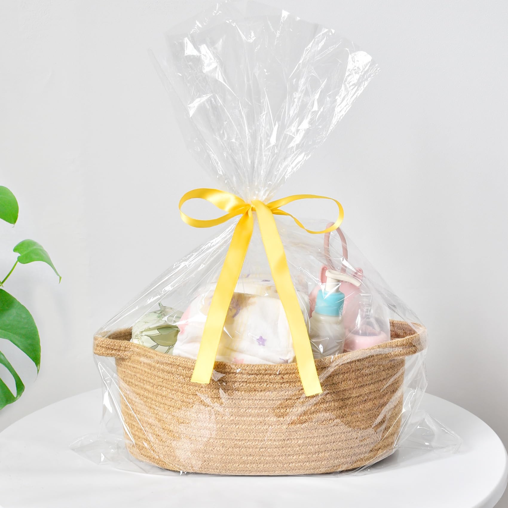 ABenkle small basket natural cotton rope weave highlighting chemical-free material