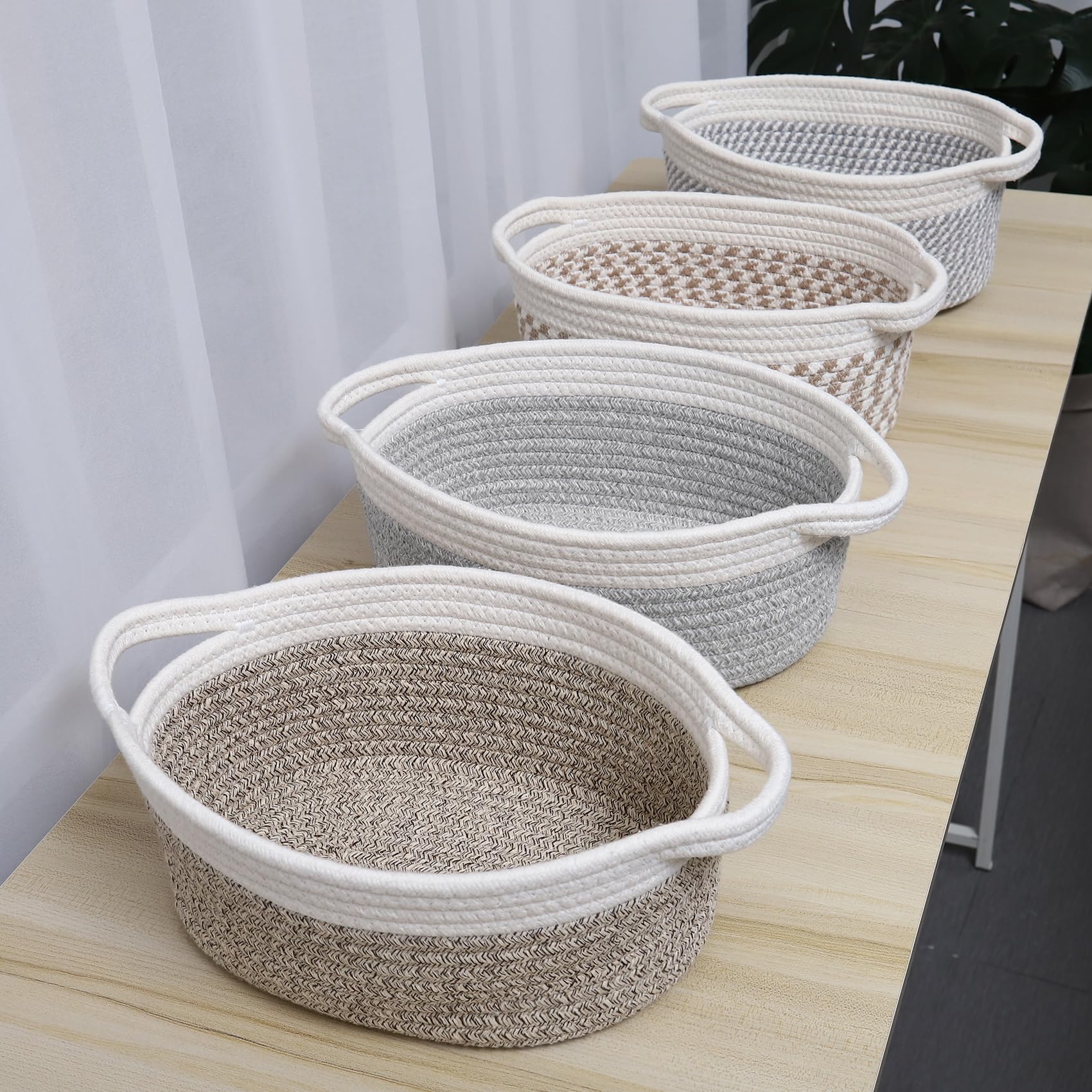 ABenkle small basket arrives folded and reshapes easily with fill