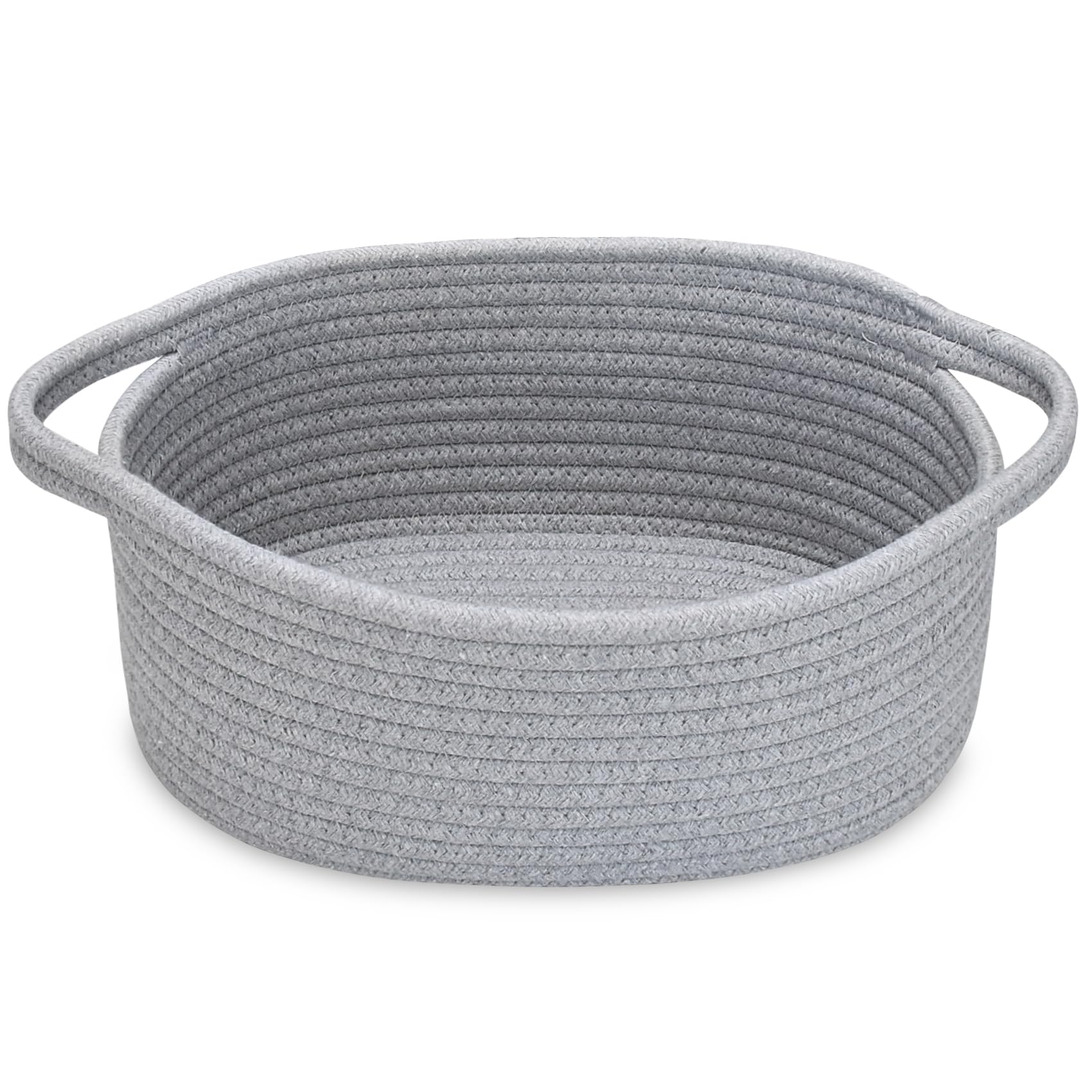 ABenkle small basket gray front view for tidy toys and easy-access organization.