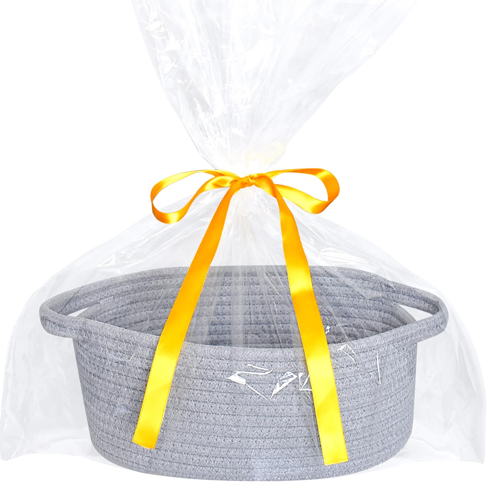 ABenkle small basket gray gift idea for baby showers and holidays.