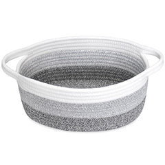 ABenkle small basket with handles on a shelf for nursery organization