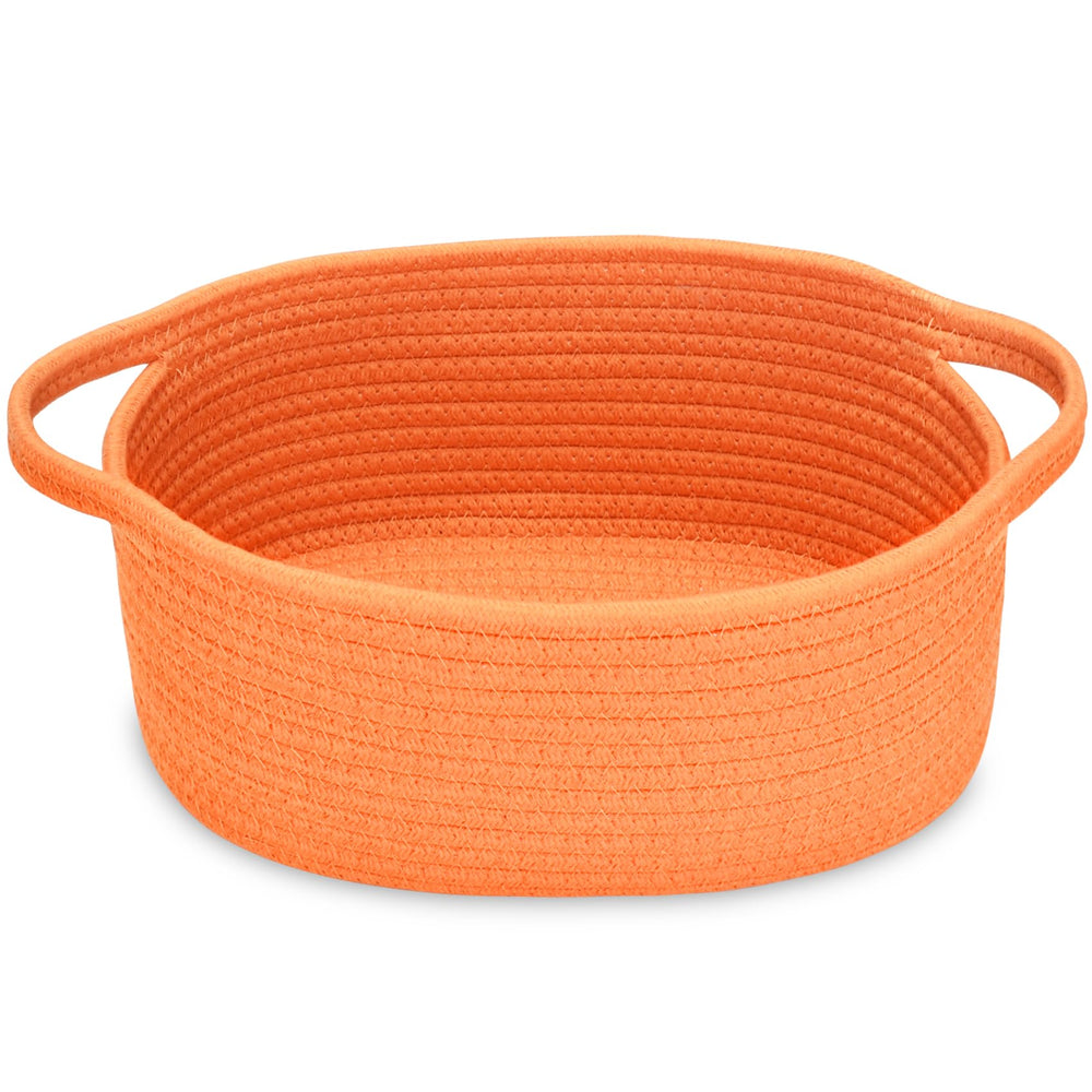 ABenkle Small Basket with Handles close-up shows durable cotton-rope craftsmanship for chic storage.