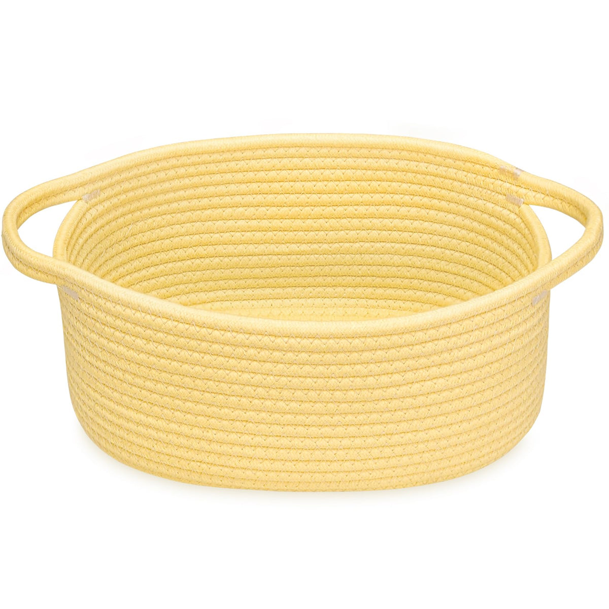 ABenkle small basket handles close-up weave shows durable rope craftsmanship for stylish storage.