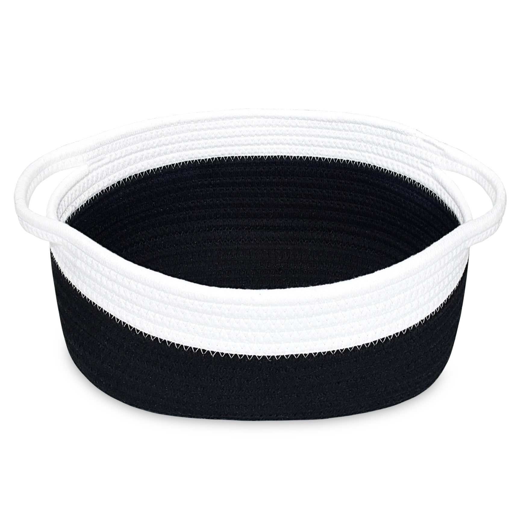 ABenkle Small Basket handles closeup highlights durable rope weave for tidy nursery storage.