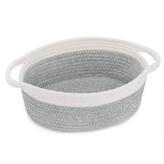 ABenkle small basket with handles shows woven rope for organized storage