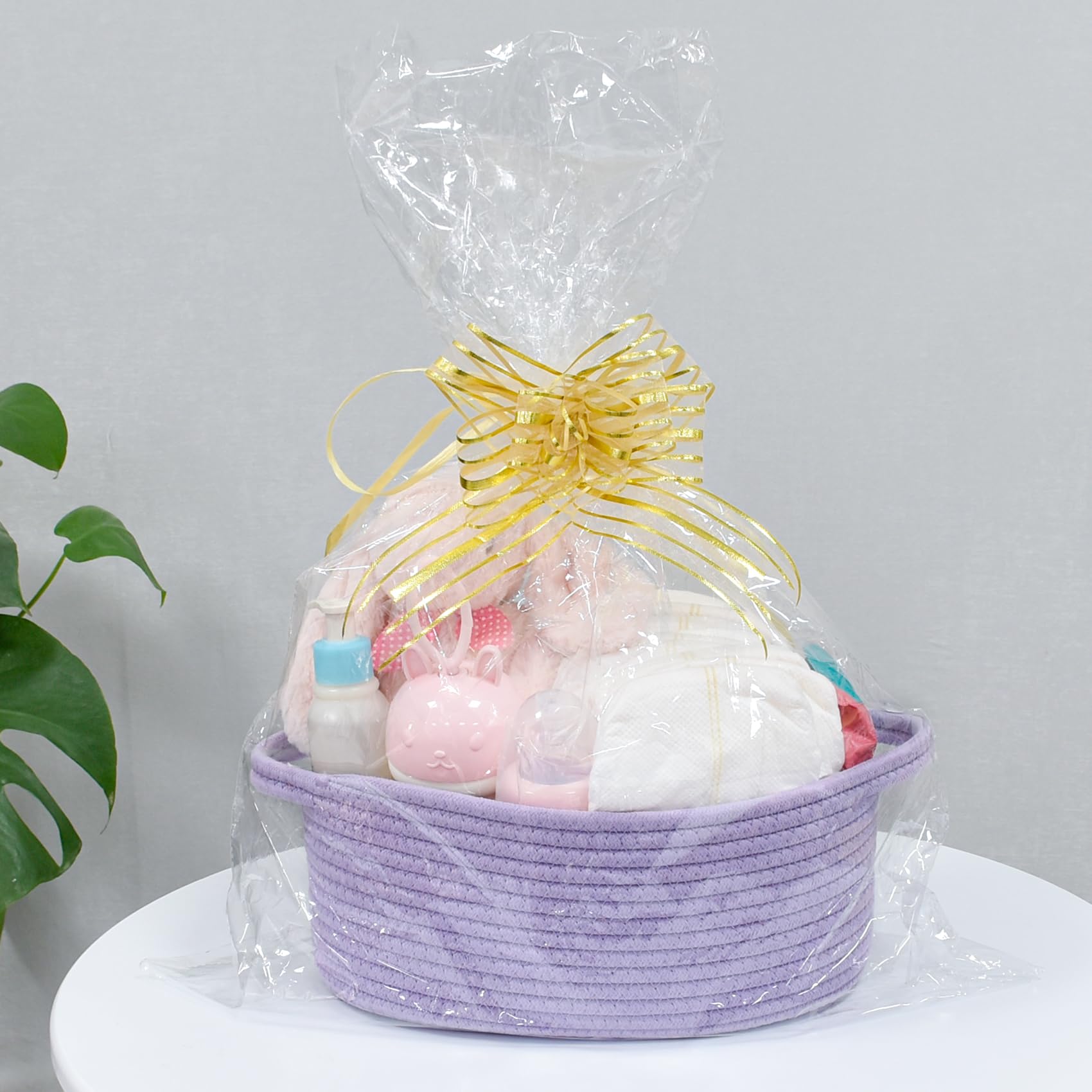 ABenkle small-basket in baby room demonstrates safe, skin-friendly option for nursery organization.