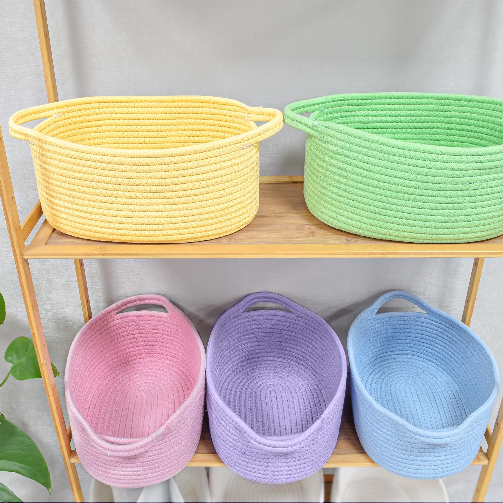 ABenkle small basket adds modern decor texture with natural woven rope.