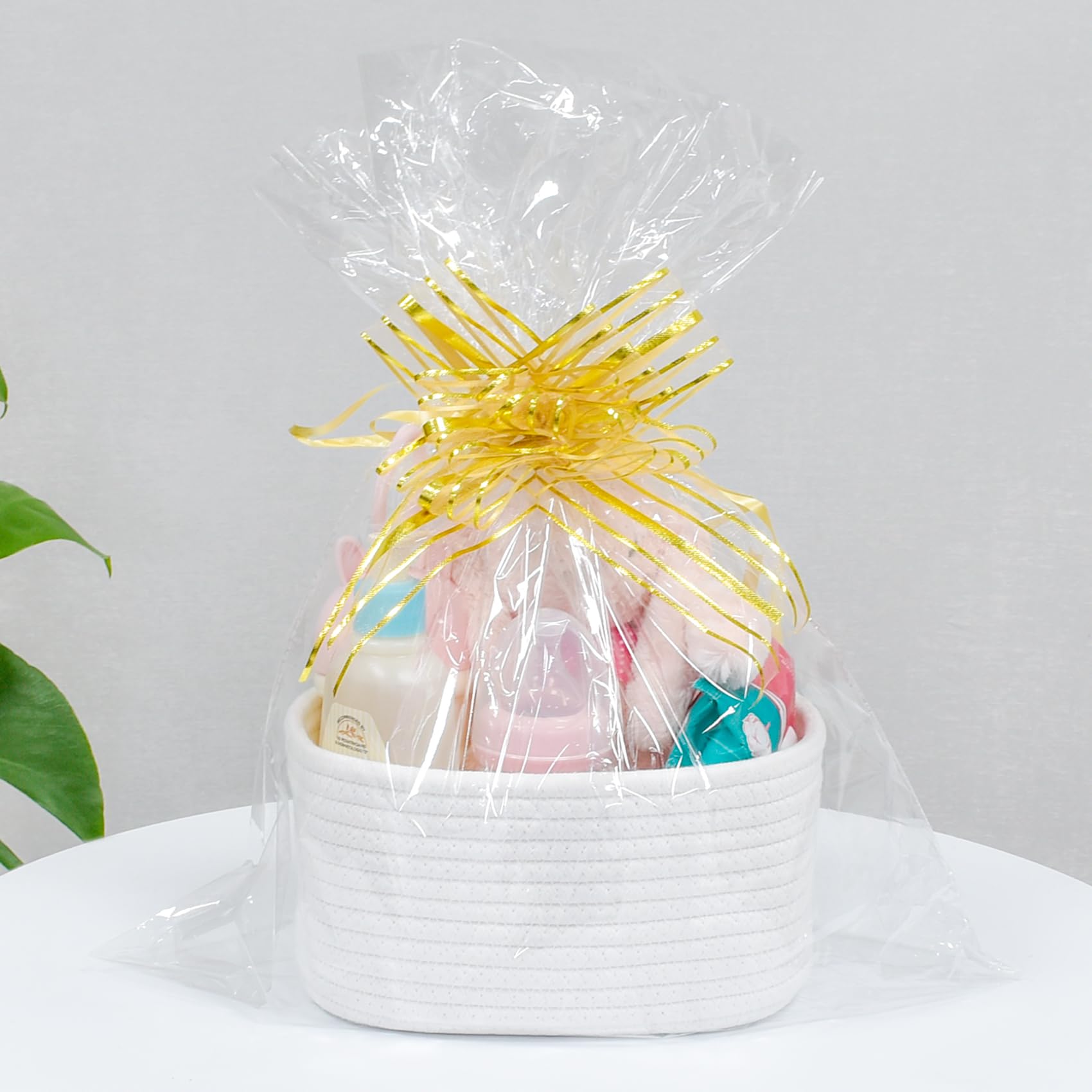 ABenkle small basket nursery scene demonstrates compact organization for baby items