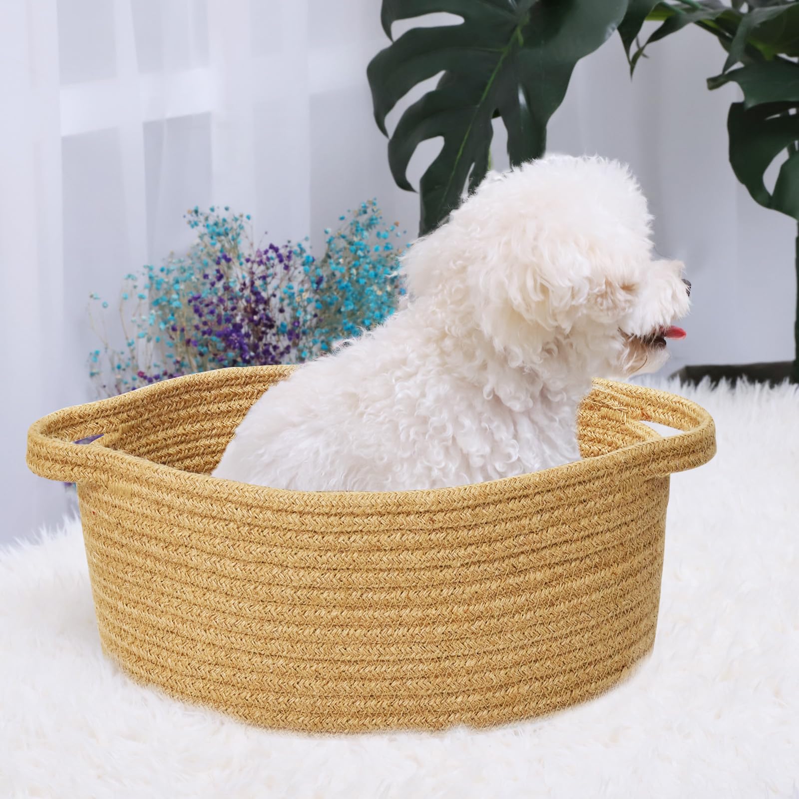 ABenkle small basket in nursery use for diapers, blankets, and toys