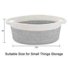 ABenkle small basket on a shelf adds boho style while reducing clutter