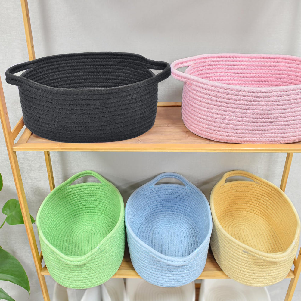 ABenkle small basket with handles 12x8x5 inches fits shelves neatly