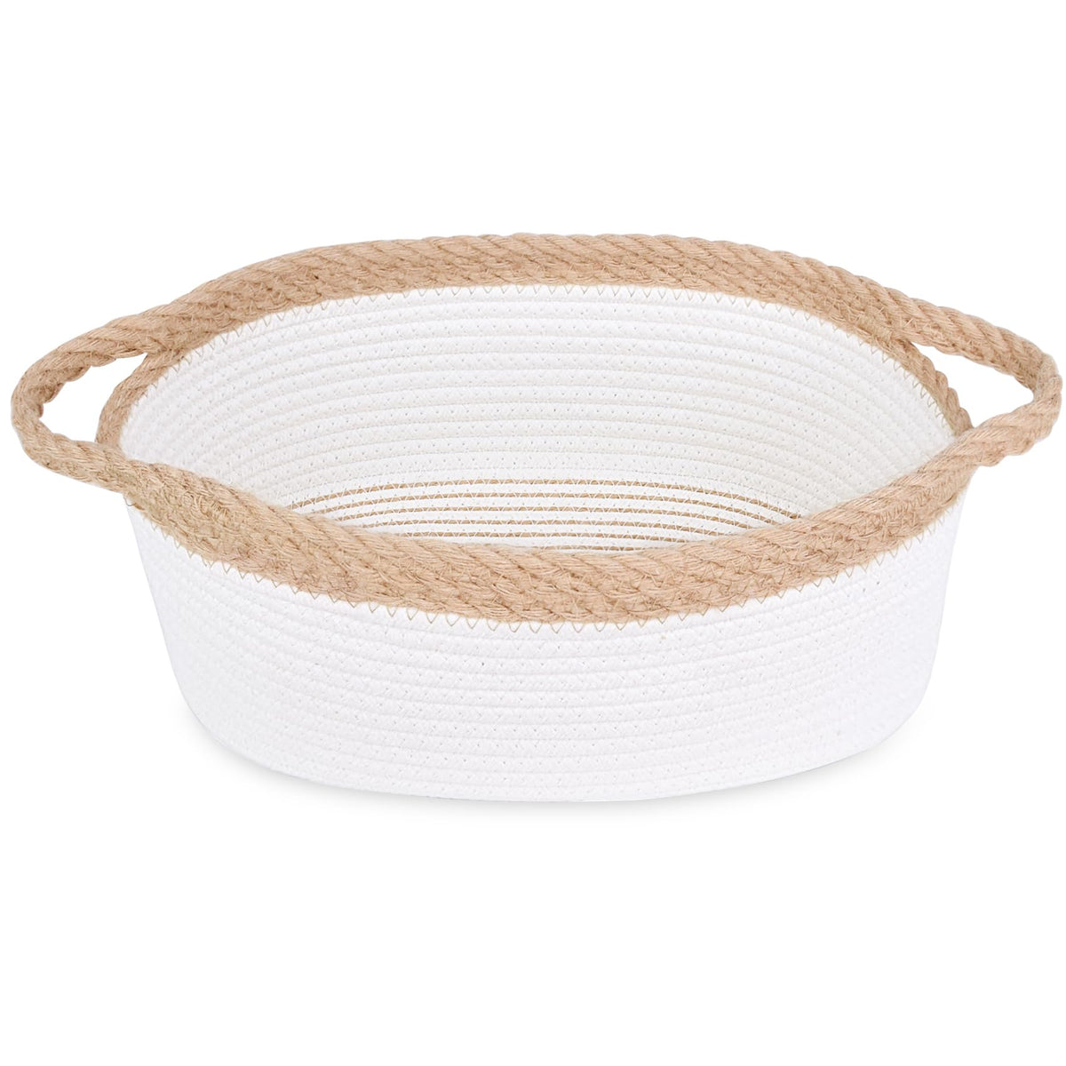 ABenkle small basket with handles front view for tidy storage and display