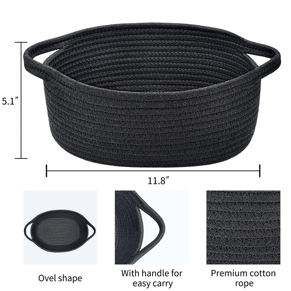 ABenkle small basket with handles handle detail highlights durable rope weave and grip