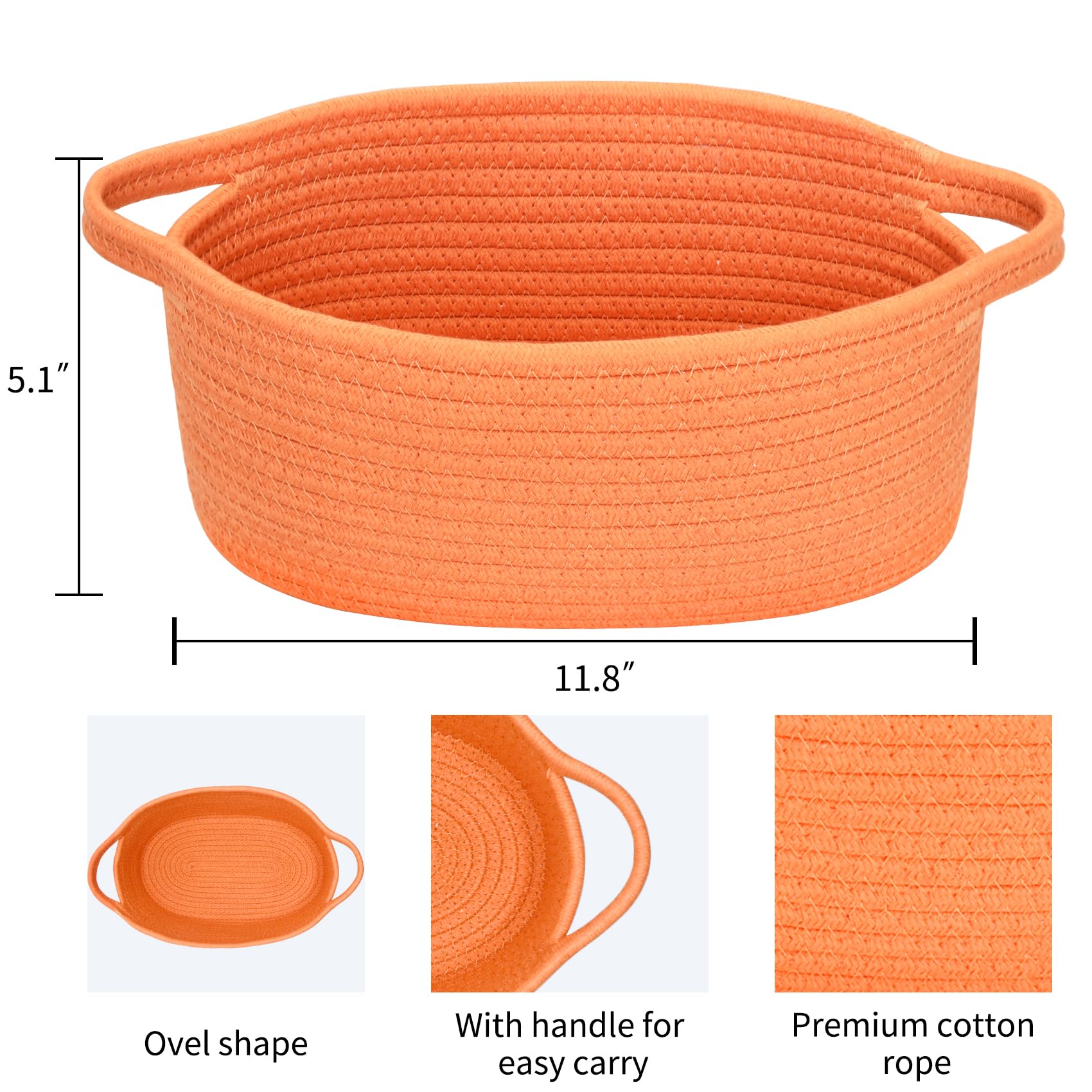 ABenkle Small Basket woven cotton material highlights natural, chemical-free storage for baby rooms.