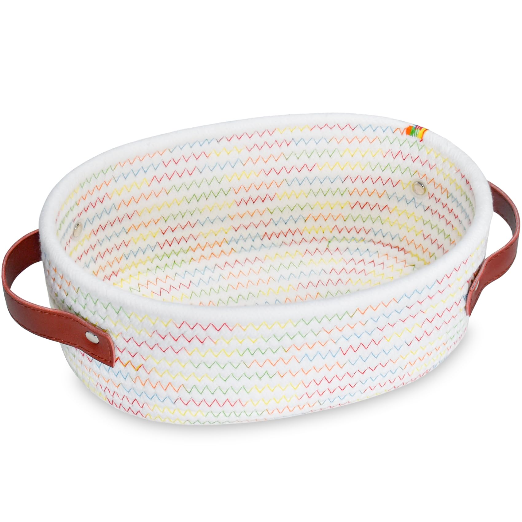 ABenkle small oval basket on desk for tidy desk storage and easy access