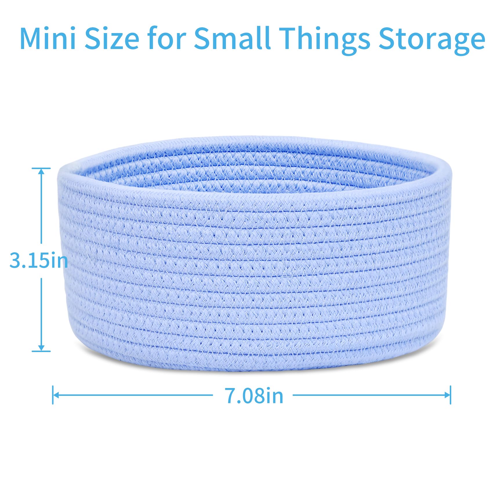 ABenkle small round basket on nursery shelf stores pacifiers and toys