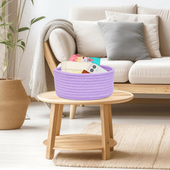 ABenkle nursery table basket adds soft storage touch