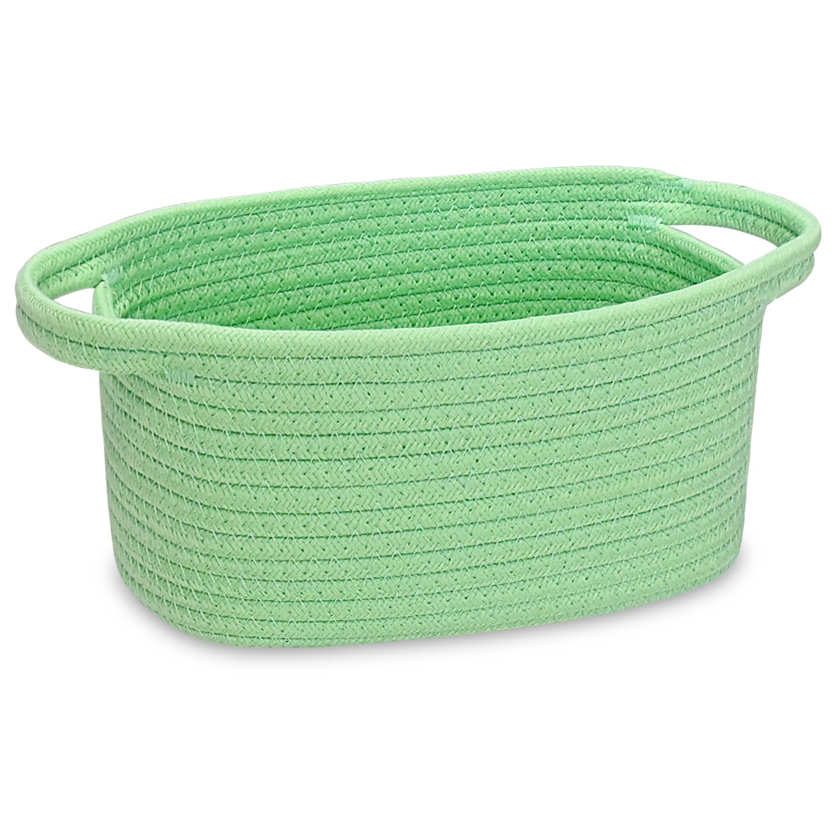 ABenkle small storage basket in cotton rope for tidy shelves and kid-friendly organization.