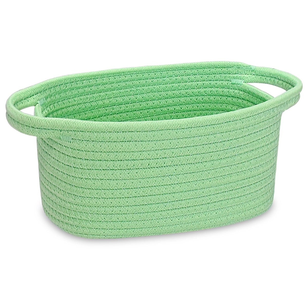 ABenkle small storage basket in cotton rope for tidy shelves and kid-friendly organization.