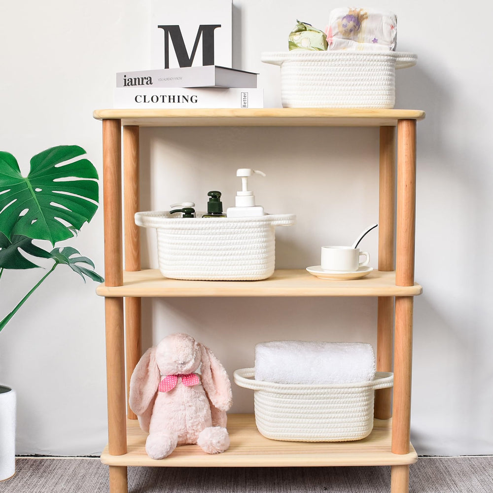 ABenkle small storage basket bedroom-use shows closet shelf organization