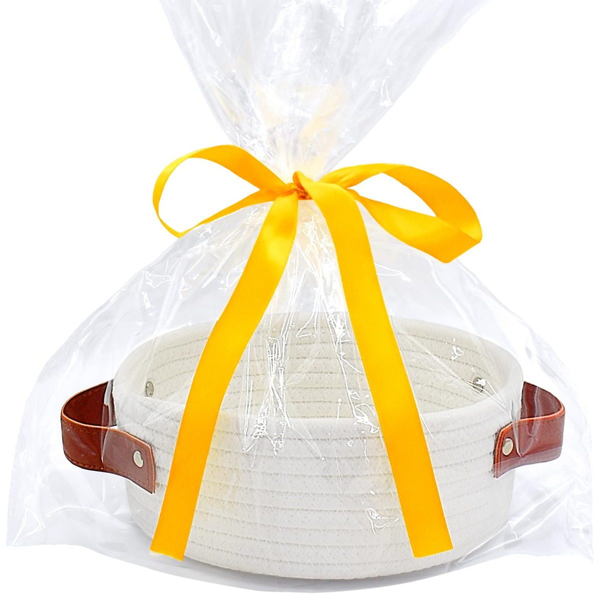 ABenkle small storage basket closeup of cotton rope, showcasing sturdy organization-ready design.