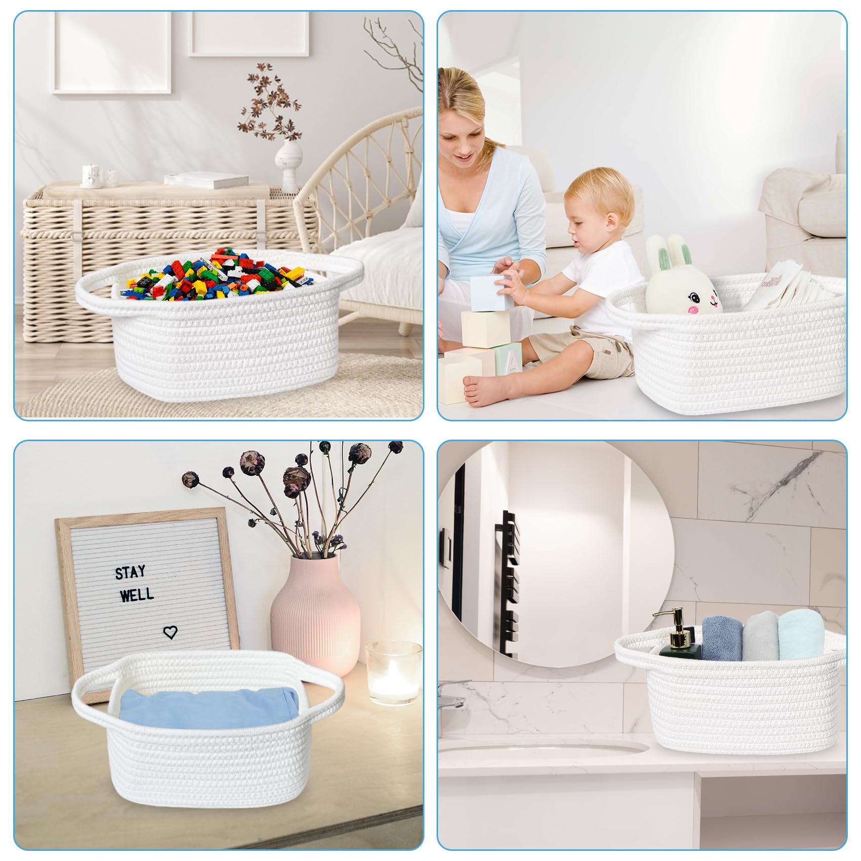 ABenkle small storage basket doubles as charming decor and toy bin