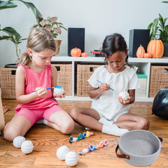 ABenkle cotton rope basket on desk keeps small items organized