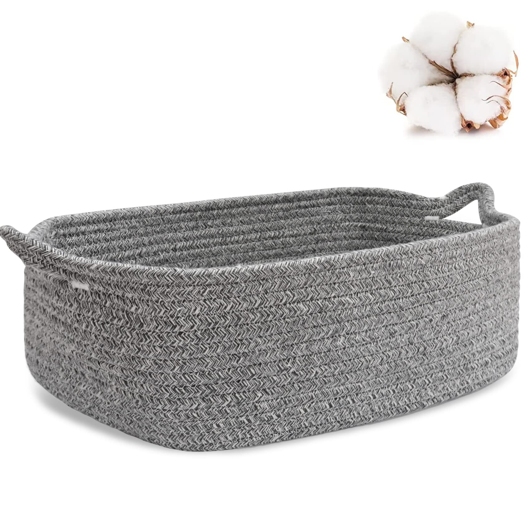 ABenkle small storage basket front view for tidy shelves and easy access.