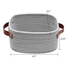 ABenkle small storage basket grey — top-down view showing compact size for cosmetics and keys.