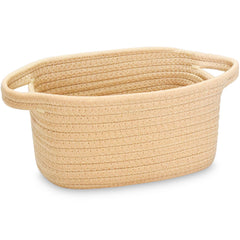 ABenkle small storage basket in cotton rope for tidy shelves and gentle toy storage