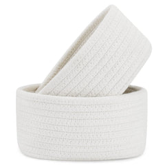 ABenkle small storage basket in natural cotton rope ideal for tidy small-item organization