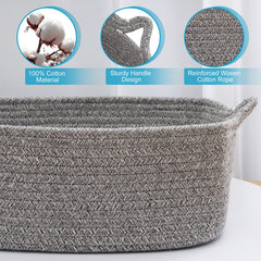 ABenkle nursery setup showcasing soft cotton rope basket for baby essentials.