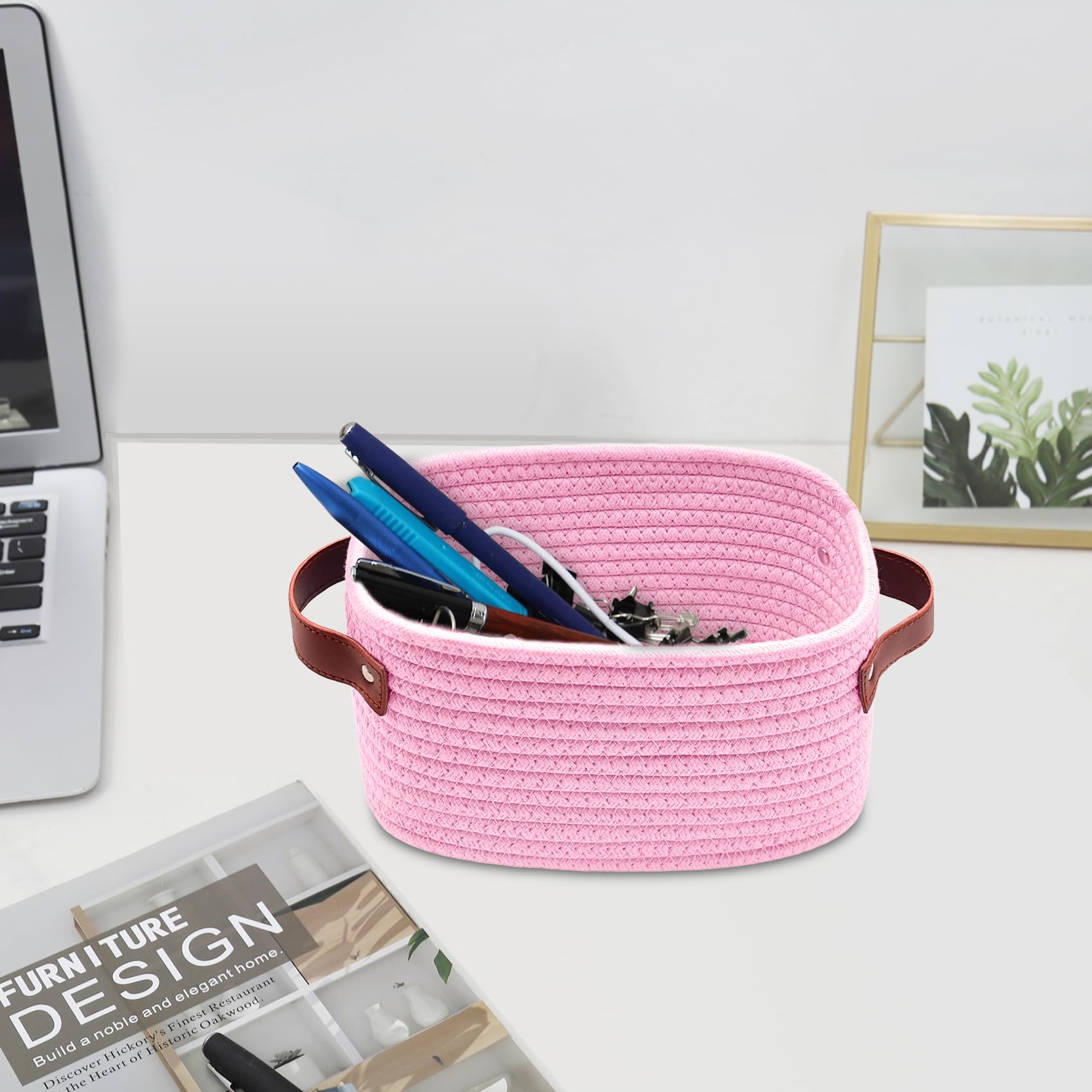 ABenkle pink packaging image highlights eco-friendly cotton rope material.