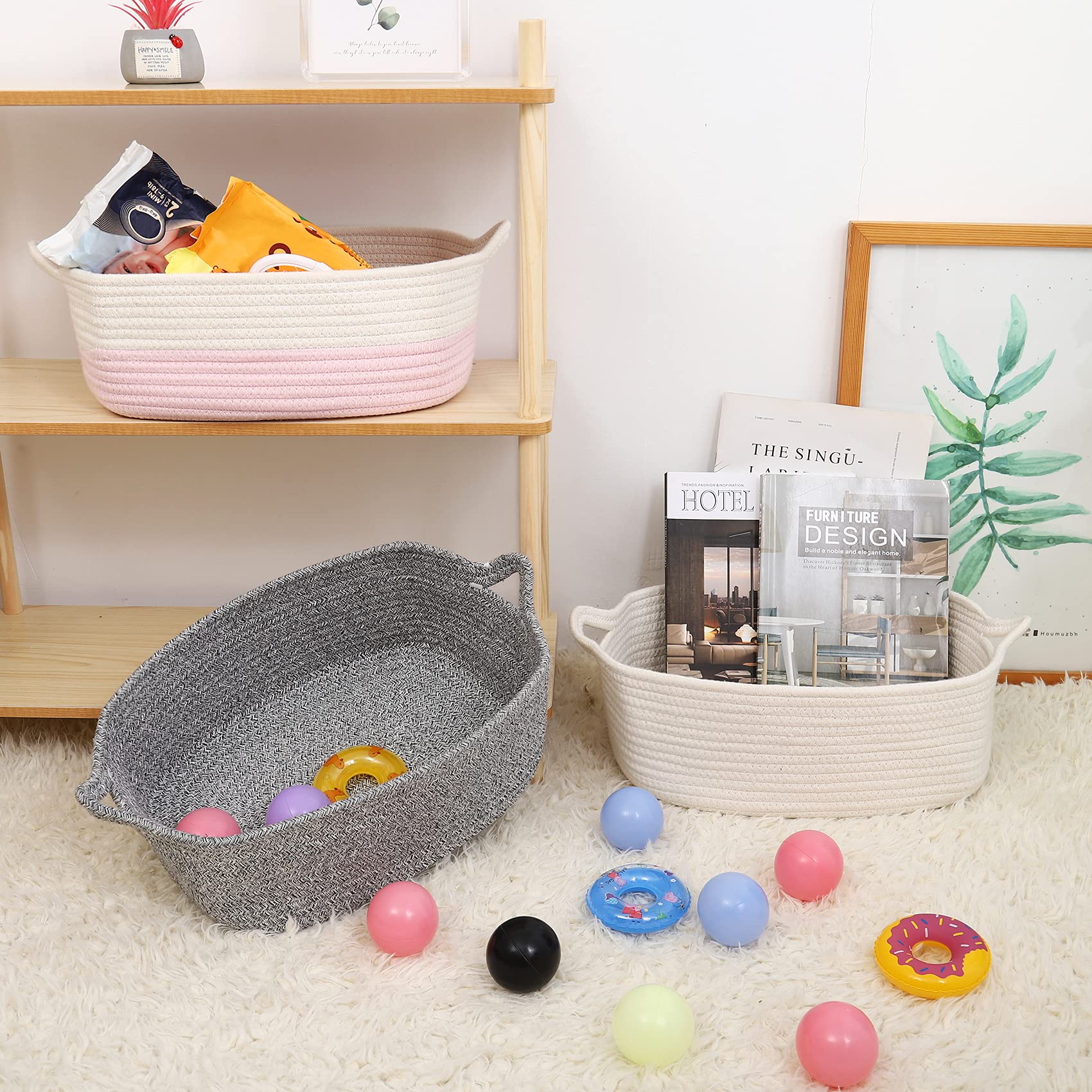 ABenkle basket washable feature highlighting easy cleaning and shape retention.
