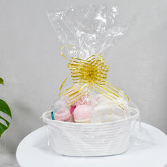 ABenkle small white basket closeup cotton shows soft storage.