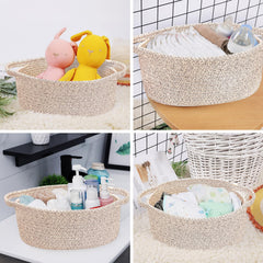 ABenkle small woven basket cat dog use for cozy pet storage