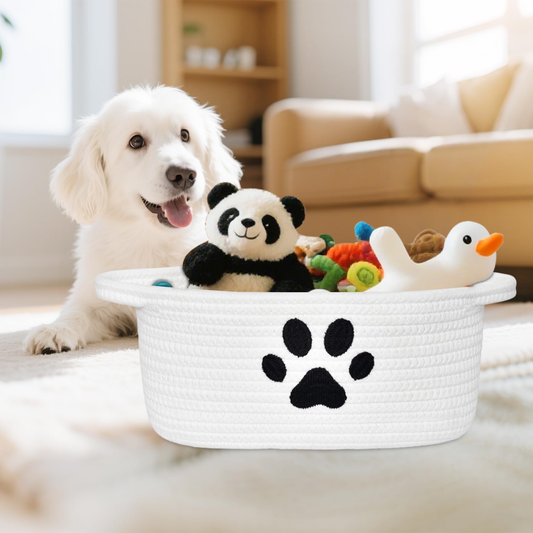 ABenkle Easter-ready basket presents festive gift presentation with paw charm.