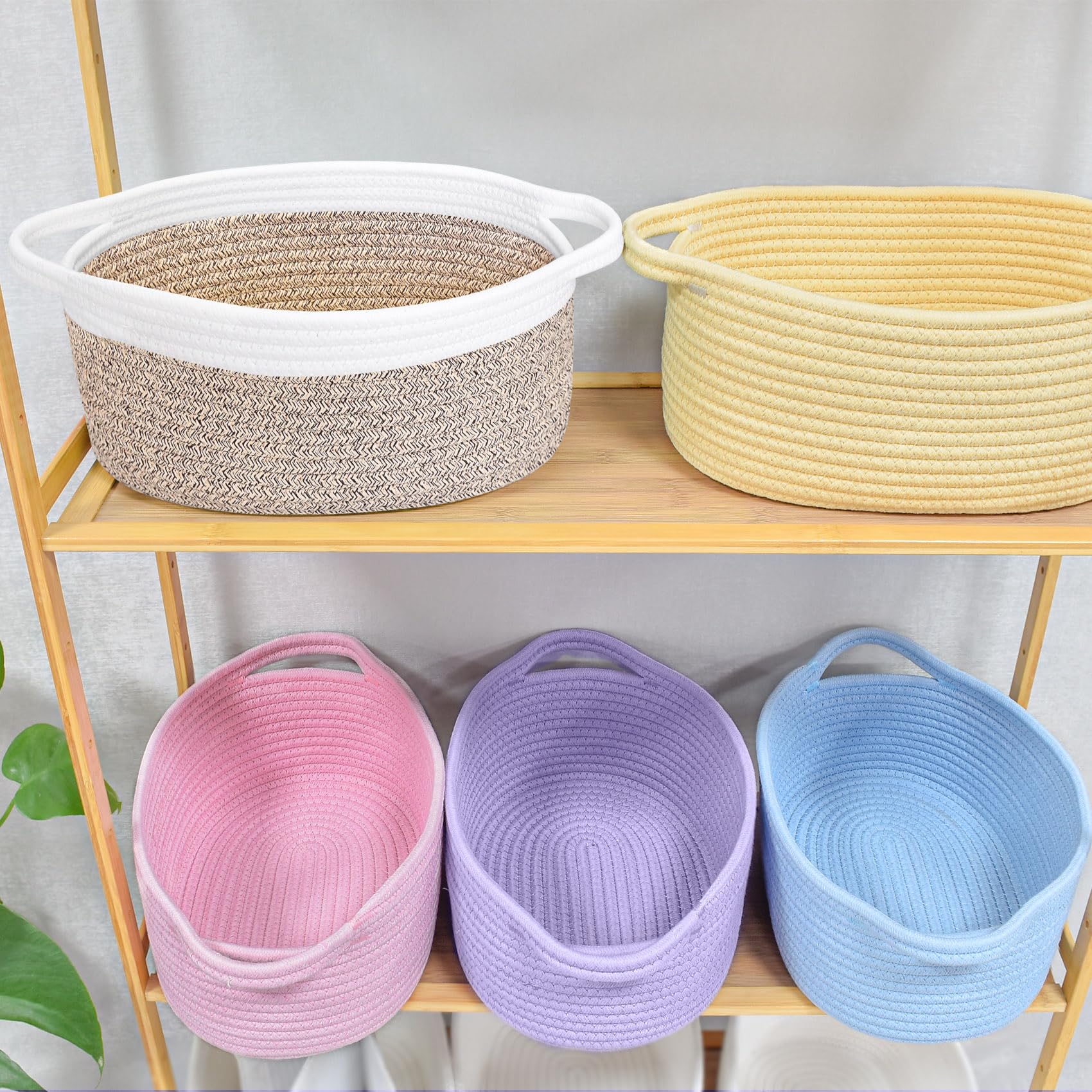 ABenkle small woven basket arriving folded, ready for reshaping with light ironing