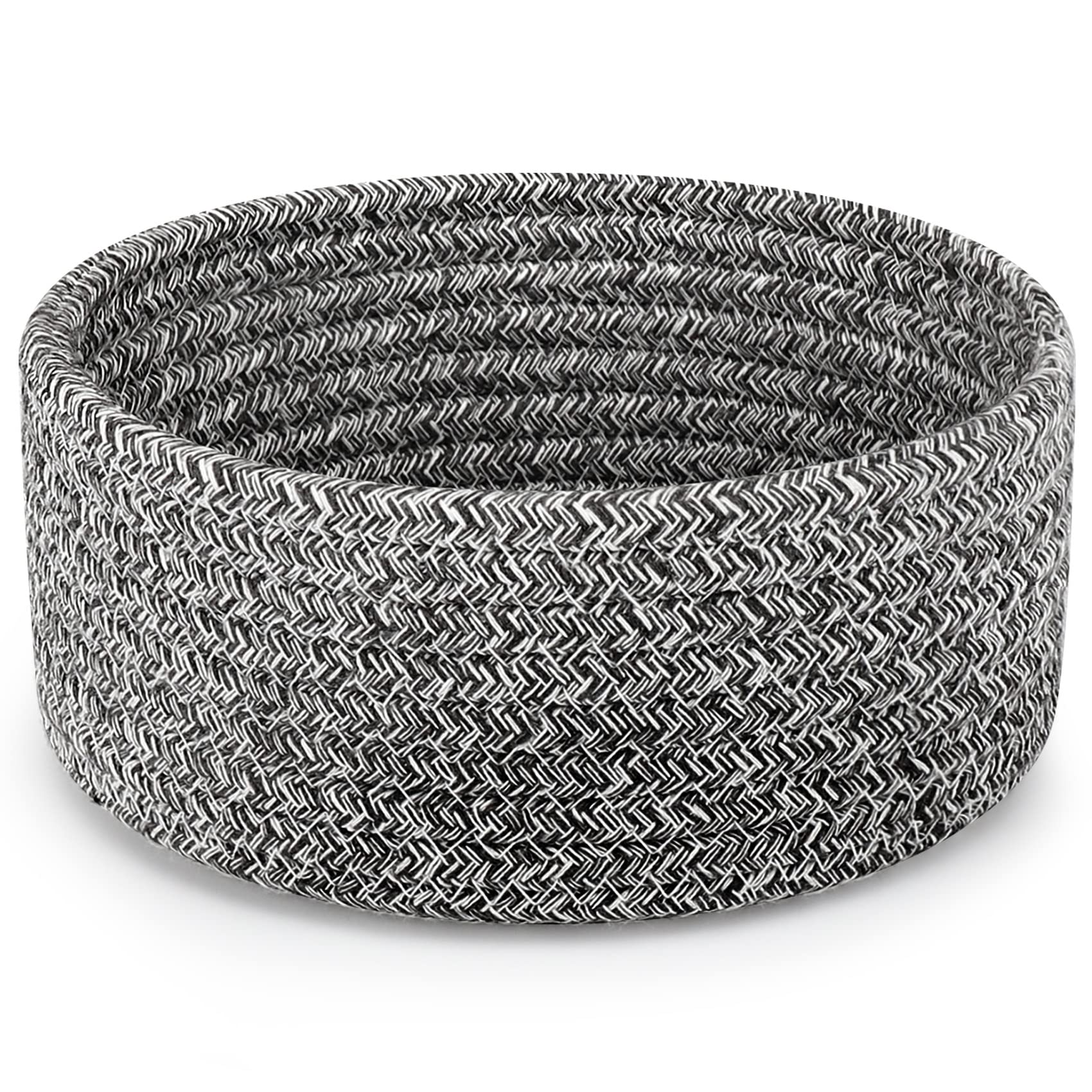 ABenkle small woven basket front view ideal for compact storage.