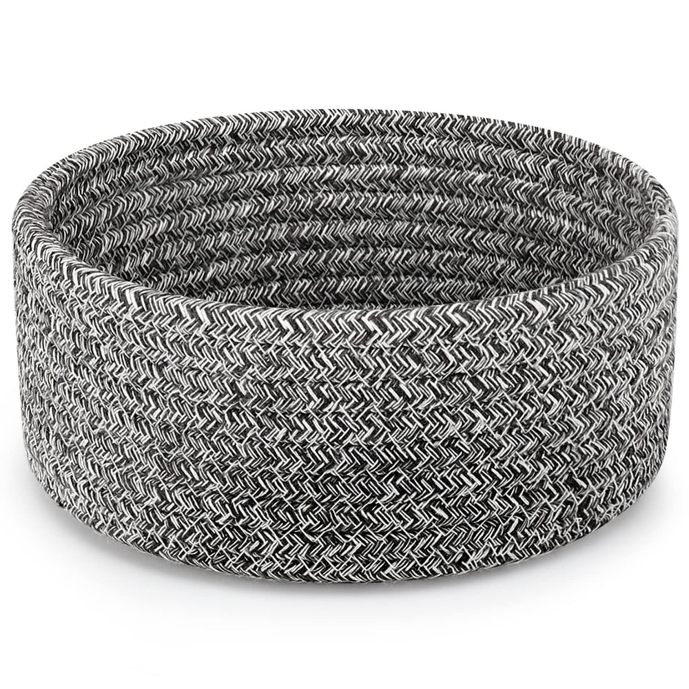 ABenkle small woven basket front view ideal for compact storage.