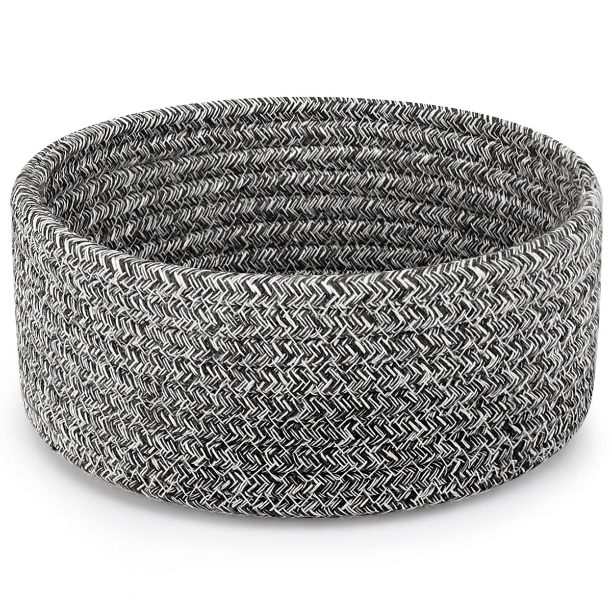ABenkle small woven basket front view ideal for compact storage.