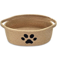 ABenkle small woven basket with handle close-up edge detail for safe storage