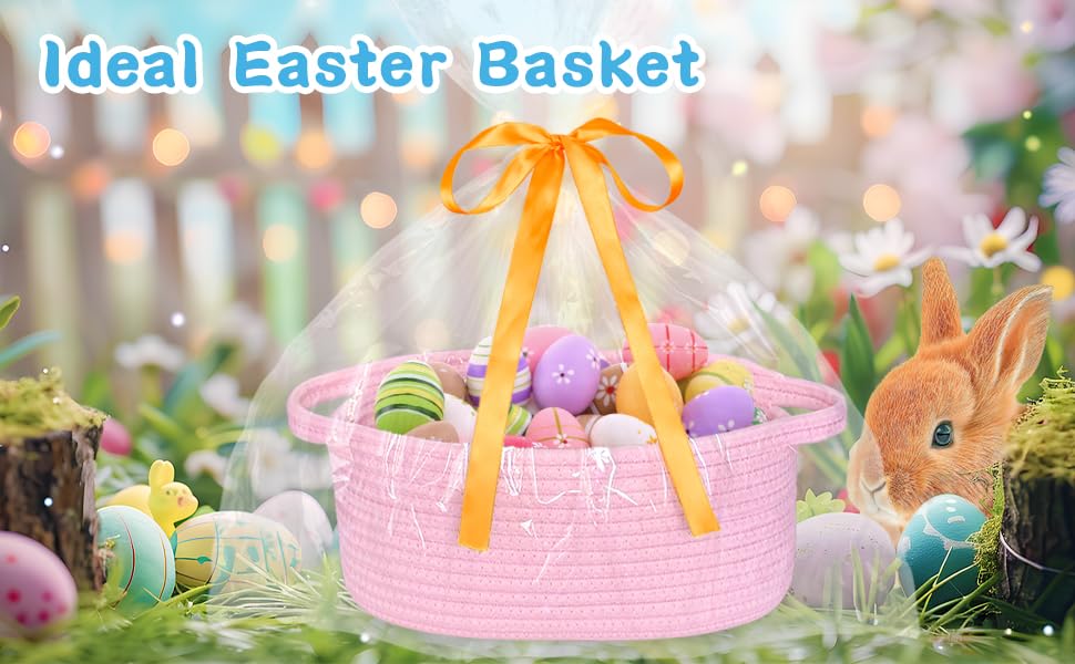 ABenkle basket packaged with yellow ribbon ready for gifting.