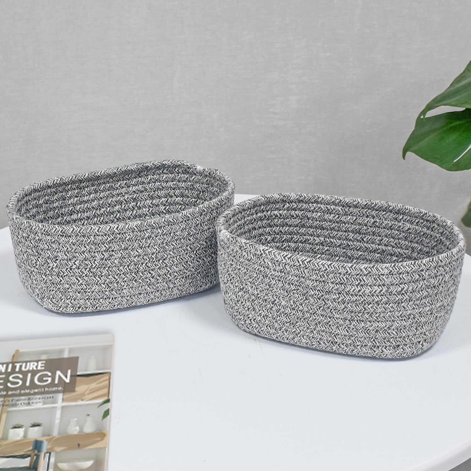 ABenkle soft storage basket living room aesthetic keeps surfaces tidy.