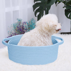 ABenkle storage bin nursery blue supports keeping towels, blankets, and toys neatly in reach.
