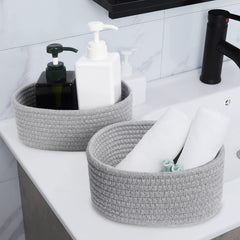 ABenkle stylish spa basket for toiletries and towels with subtle charm.