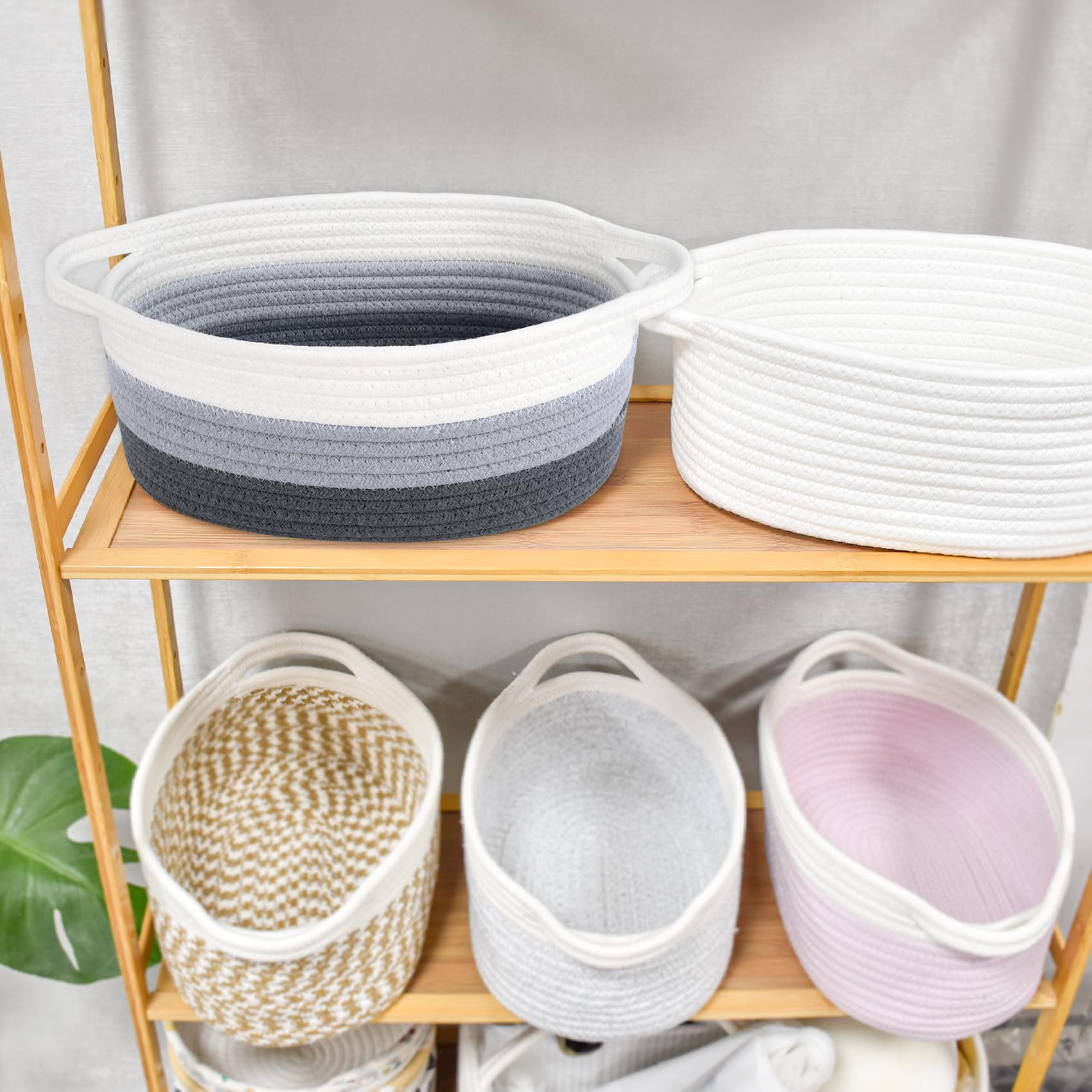 ABenkle basket with towels demonstrates versatile storage in bathroom or laundry.