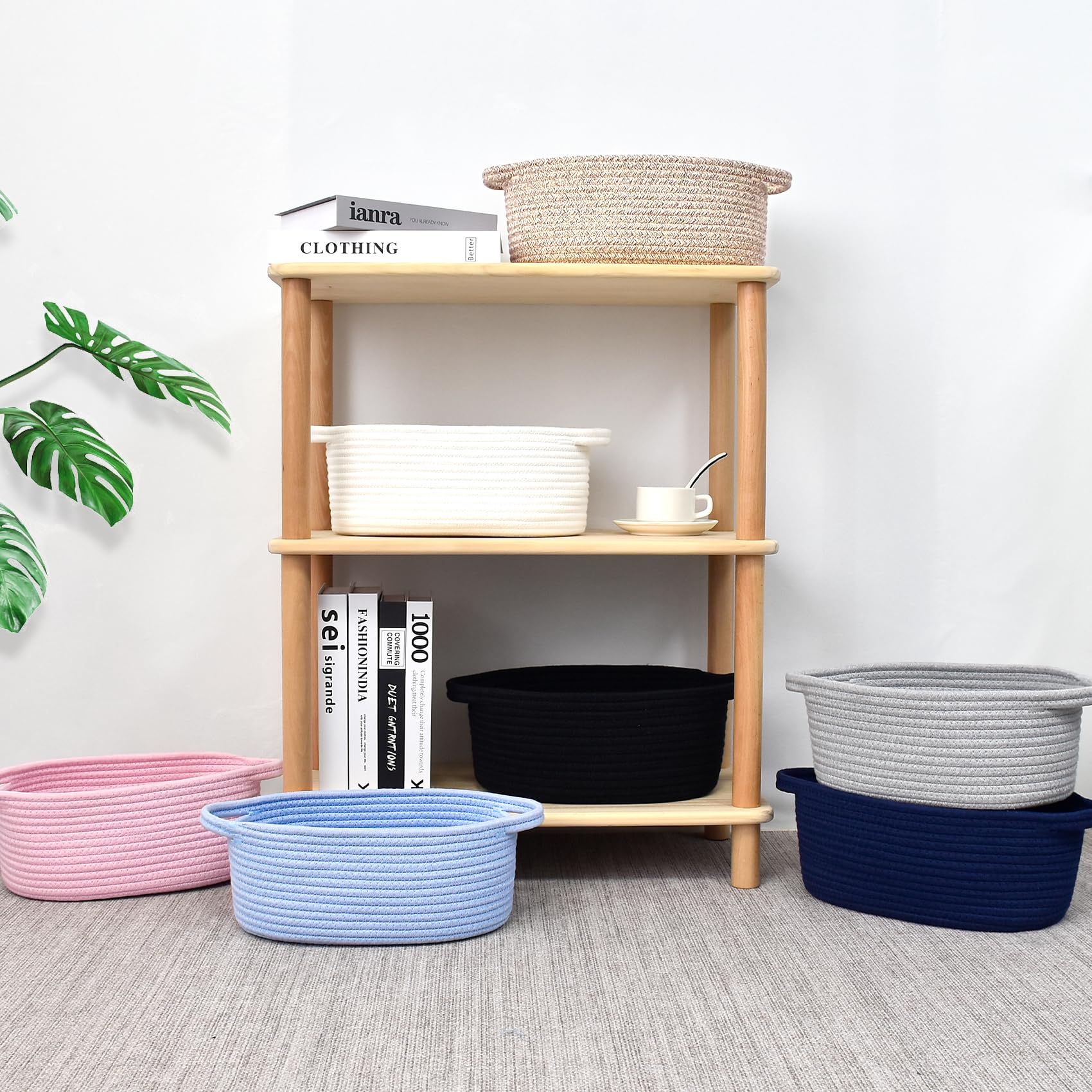 ABenkle white boho basket elevates decor and reduces clutter