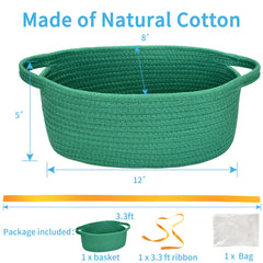 ABenkle white rope basket offering portable nursery storage for toys and supplies